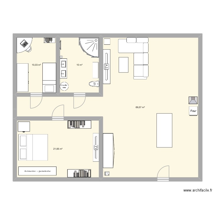 maison. Plan de 4 pièces et 111 m2