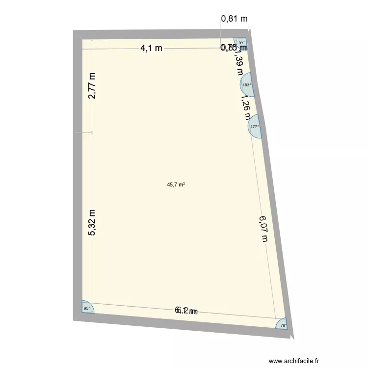 local bba. Plan de 1 et 46 m² local bba. Plan de 1 et 46 m²