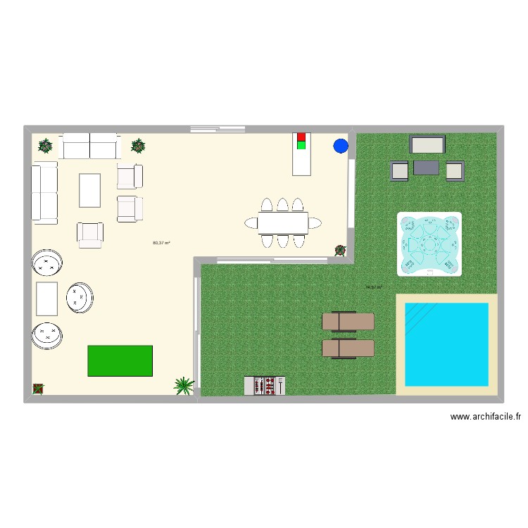 Application 3. Plan de 2 pièces et 155 m2