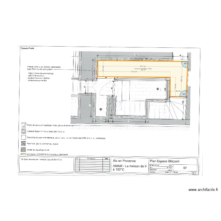 Client DAULIAC  Espace Blizzard . Plan de 1 pièce et 6 m2