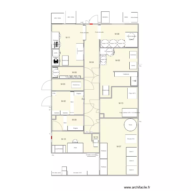 Sorties d'urgence. Plan de 