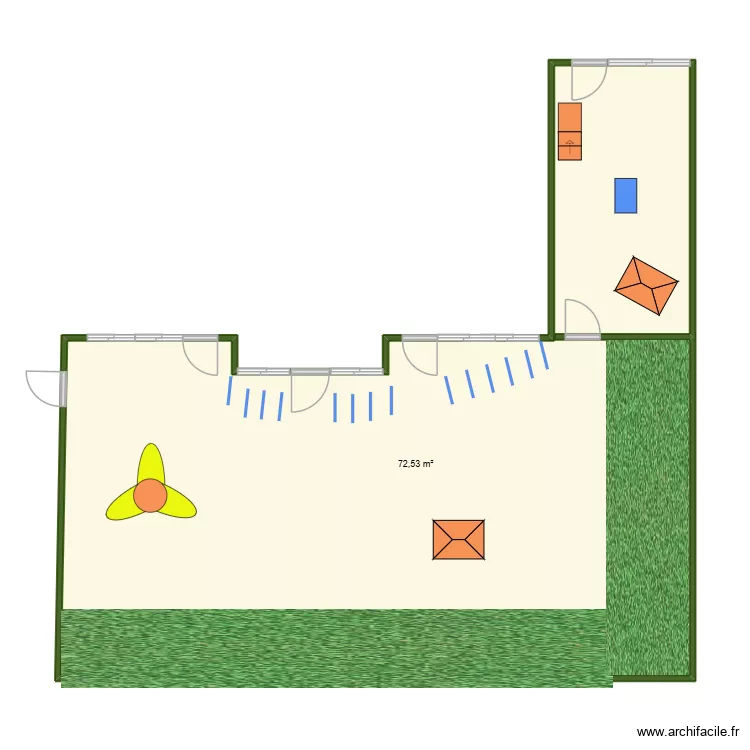 Jardin. Plan de 1 et 73 m² Jardin. Plan de 1 et 73 m²