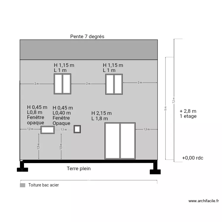 Plan coupe h675uyvuyv. Plan de 