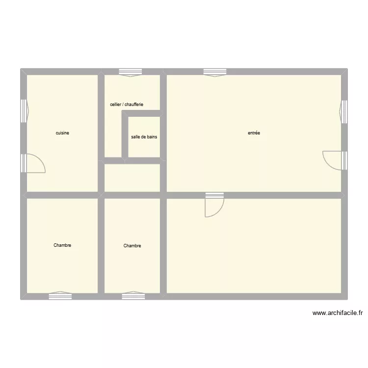 DENYS RDC &eacute;tat initial. Plan de 6  et 82 m²