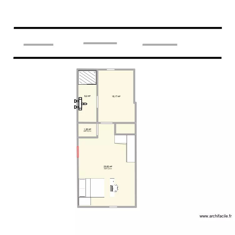 Appartement T2 40m2. Plan de 4  et 40 m²