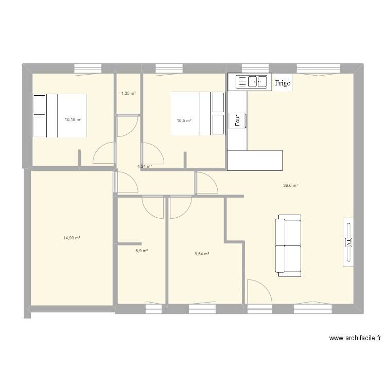 plan elodie. Plan de 8 pièces et 96 m2