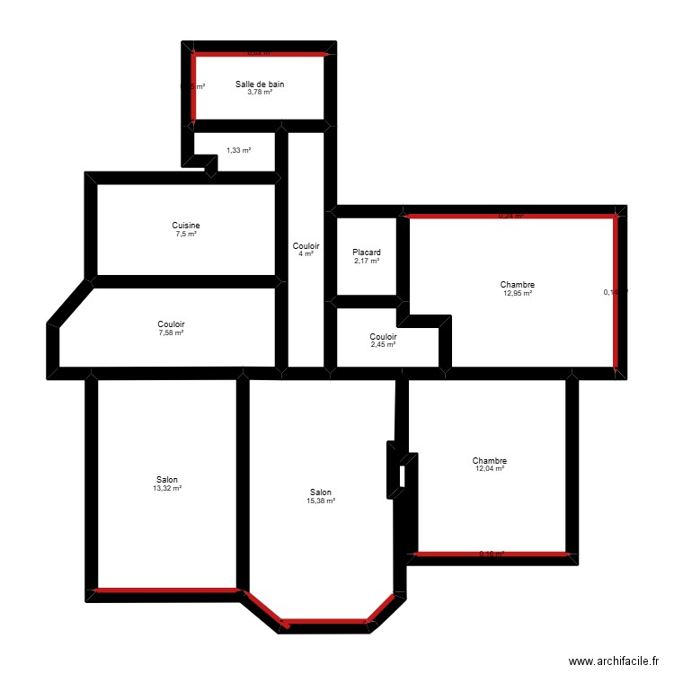 Projet GAILLOT. Plan de 16 pièces et 83 m2