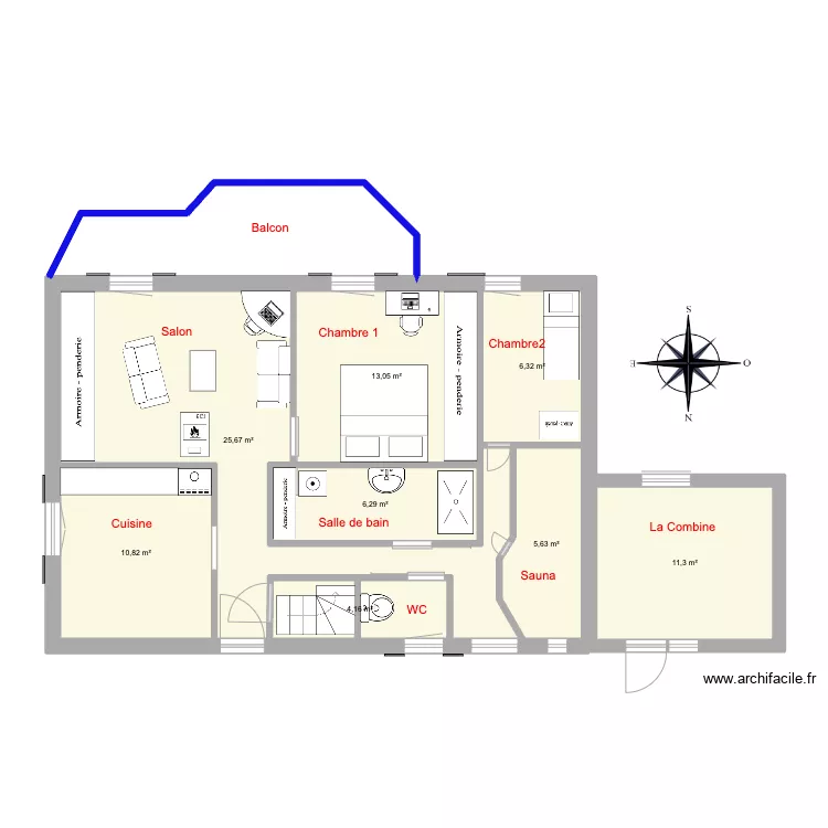 Appartement Commeire REZ. Plan de Appartement Commeire REZ. Plan de