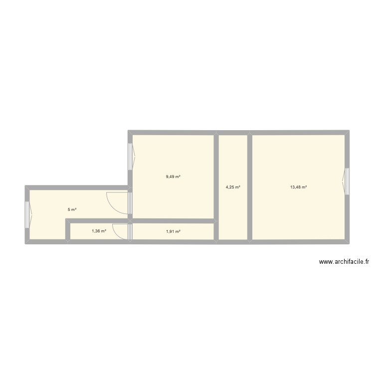 11626. Plan de 6 pièces et 35 m2