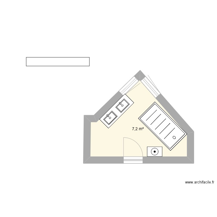 SDB1. Plan de 1 pièce et 7 m2