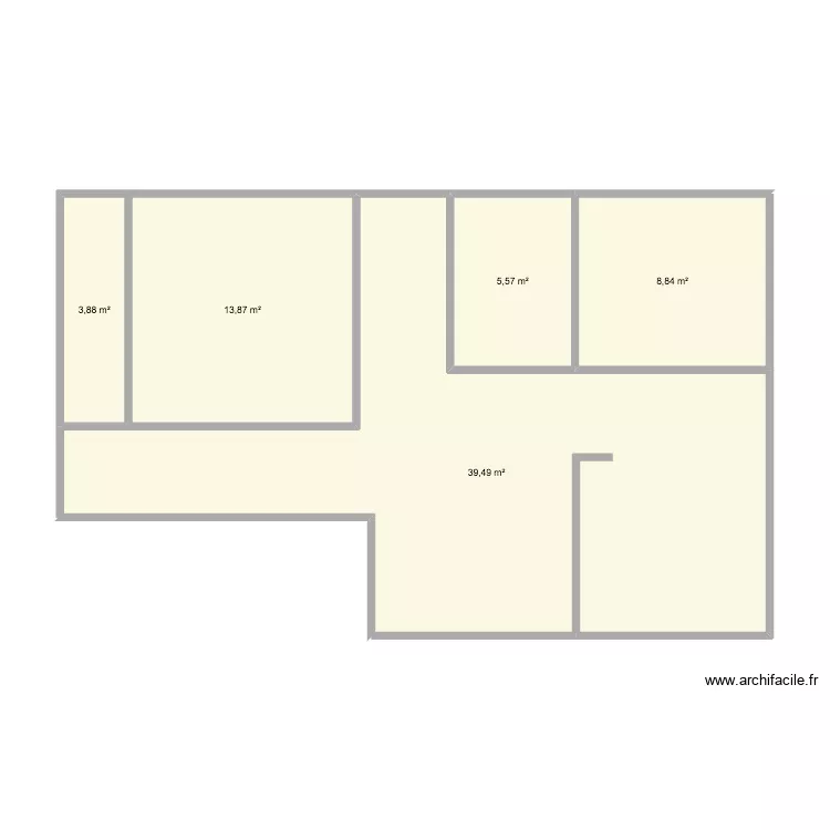 xcx. Plan de 5 Pièces et 72 m²
