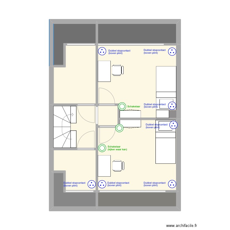 Zolder V4. Plan de 10 pièces et 47 m2