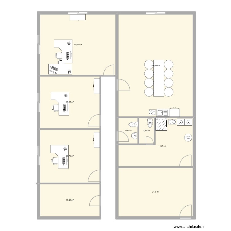 Traon Bras. Plan de 9 pièces et 163 m2