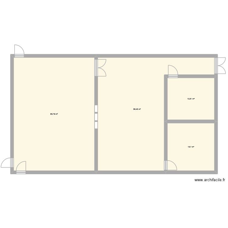 salle. Plan de 4 pièces et 152 m2