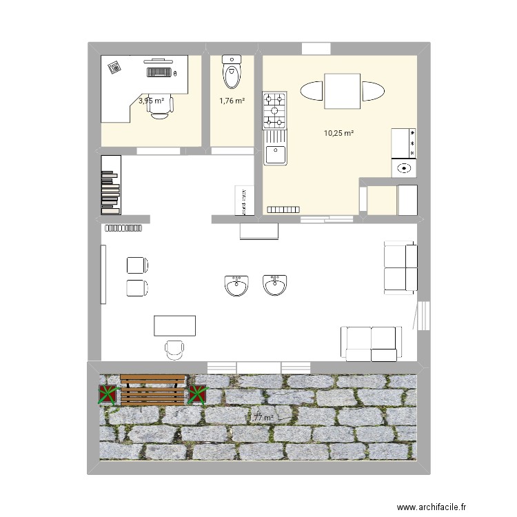Plan tfe. Plan de 4 pièces et 28 m2