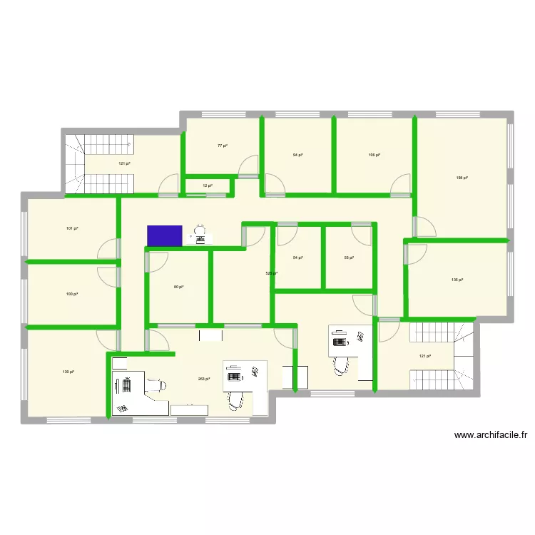 225 Seigneuriale 2e &eacute;tage 7 f. Plan de 