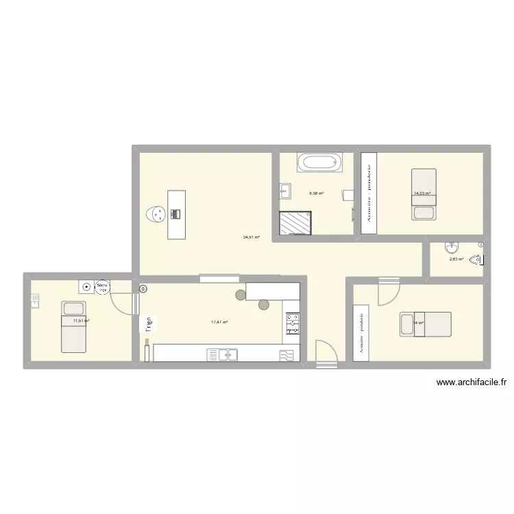 institut. Plan de 7 Pièces et 103 m² institut. Plan de 7 Pièces et 103 m²