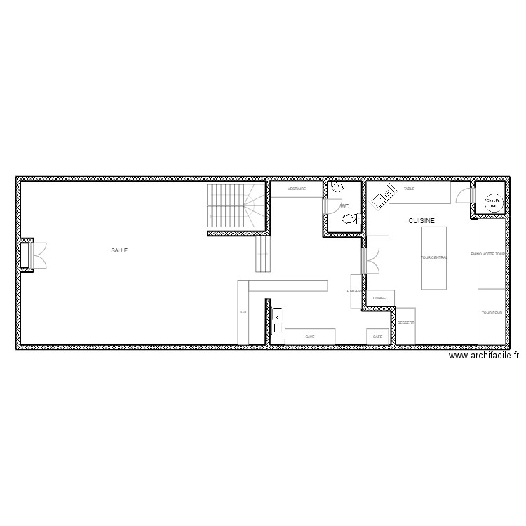Souris Gourmande. Plan de 5 pièces et 232 m2