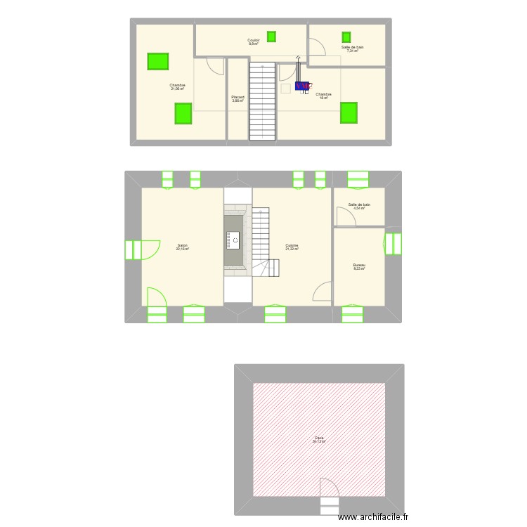 COMBE Magalie - LAGARDE-MARC / Preco. Plan de 11 pièces et 155 m2