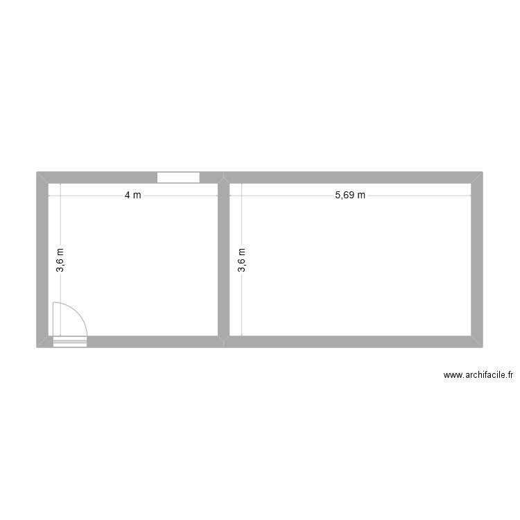 sol pvc a coller. Plan de 2 pièces et 35 m2