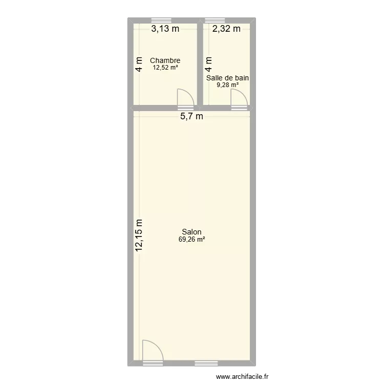 Lombardie - D&eacute;pendance. Plan de 3  et 91 m²