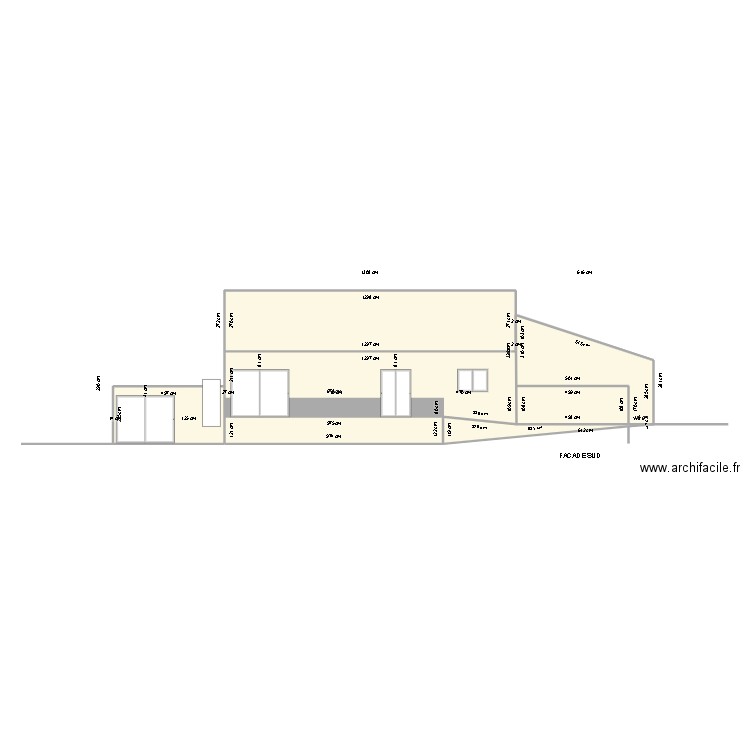 Teyssier Eric plan de facade NORD. Plan de 5 pièces et 118 m2