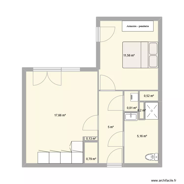 Maison SJI. Plan de 9 Pièces et 42 m²