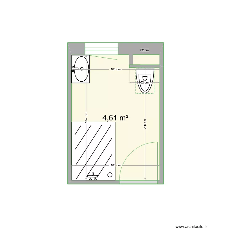 salle de bain chambre. Plan de 