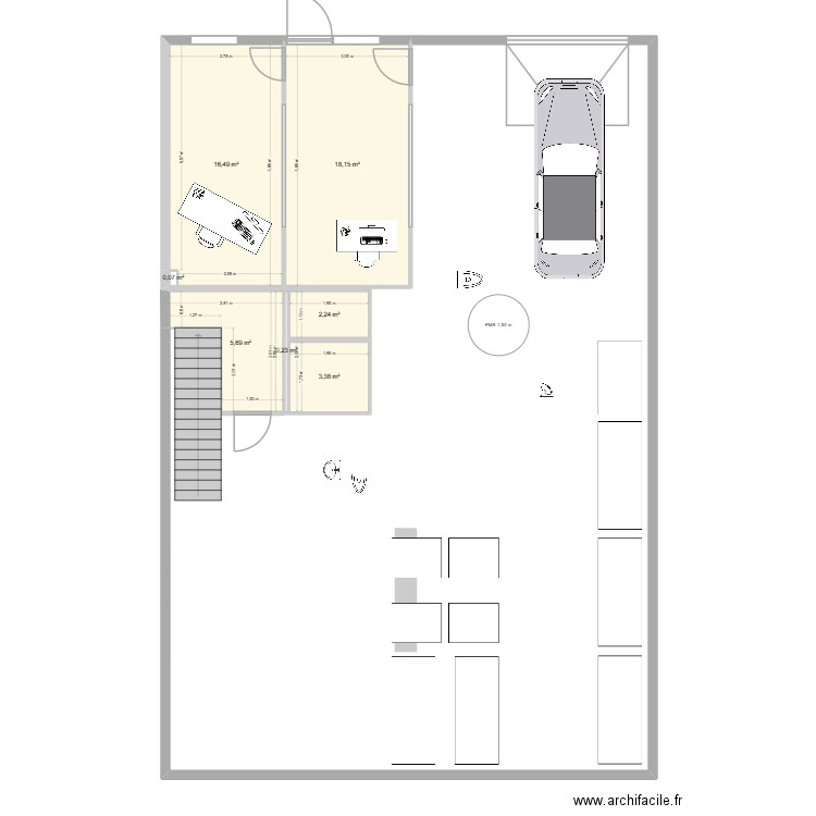 Bureaux HAGUENAU 2. Plan de 7 pièces et 46 m2