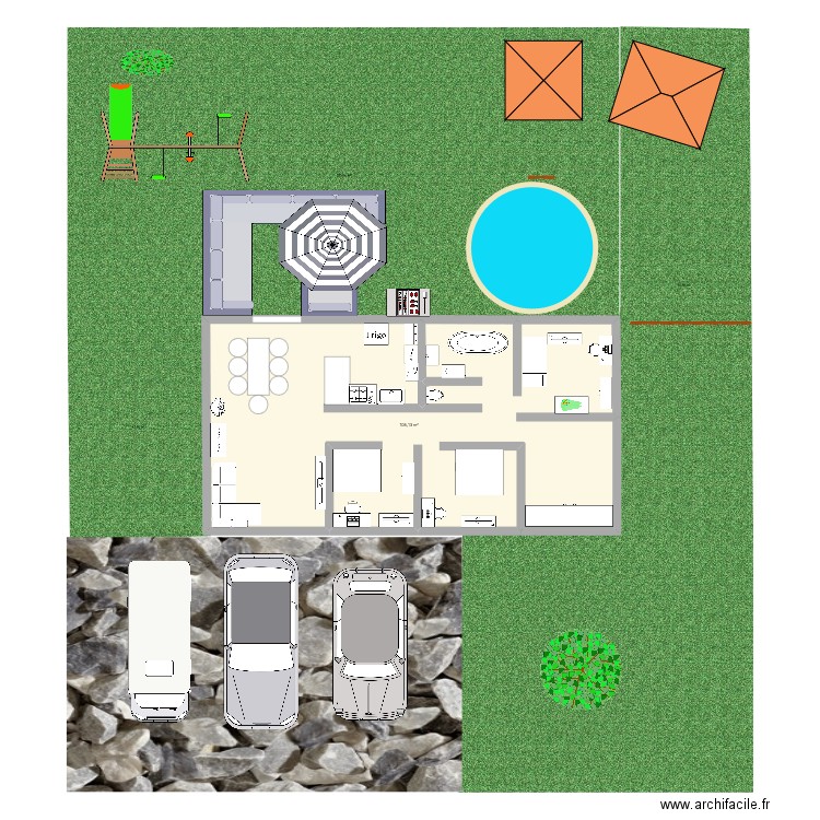plaideux matheo. Plan de 1 pièce et 105 m2