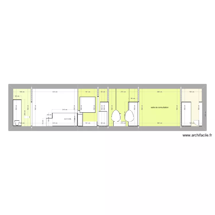 Coupe longitudinale. Plan de 