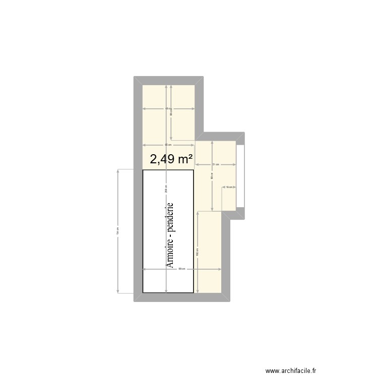Dressing. Plan de 0 pièce et 0 m2