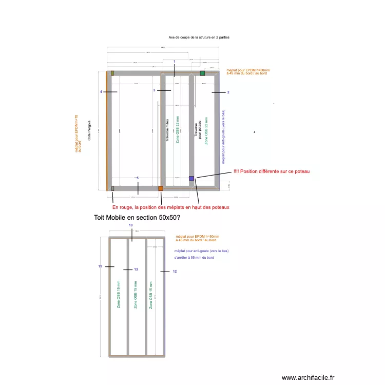 Toit ALU_V3. Plan de 6  et 20 m²