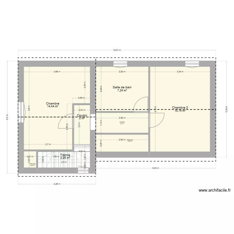 PLAN PC (valeur cadastre). Plan de 10  et 100 m²