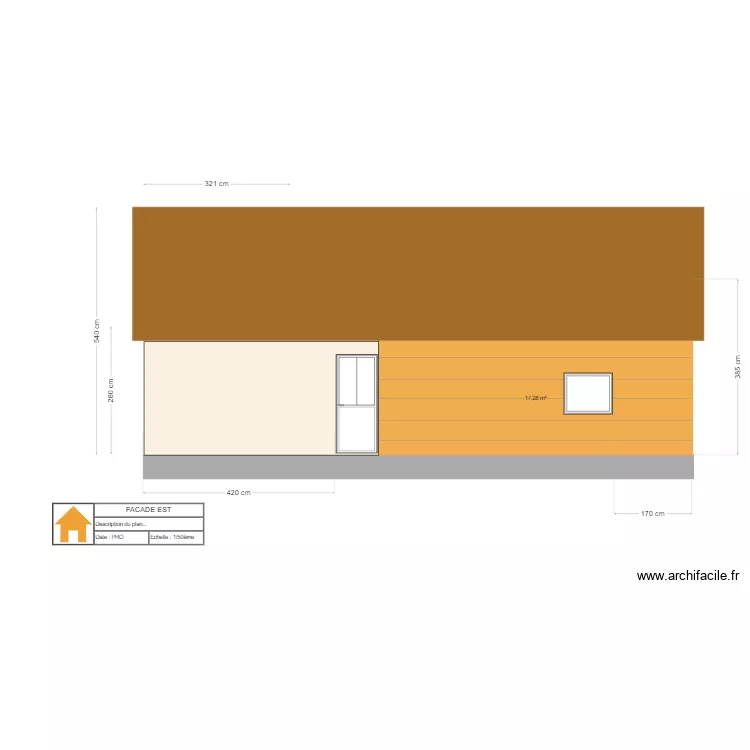 fa&ccedil;ade OUEST V5. Plan de 