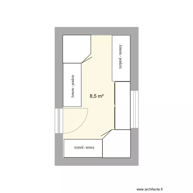 Dressing. Plan de 1 et 9 m² Dressing. Plan de 1 et 9 m²