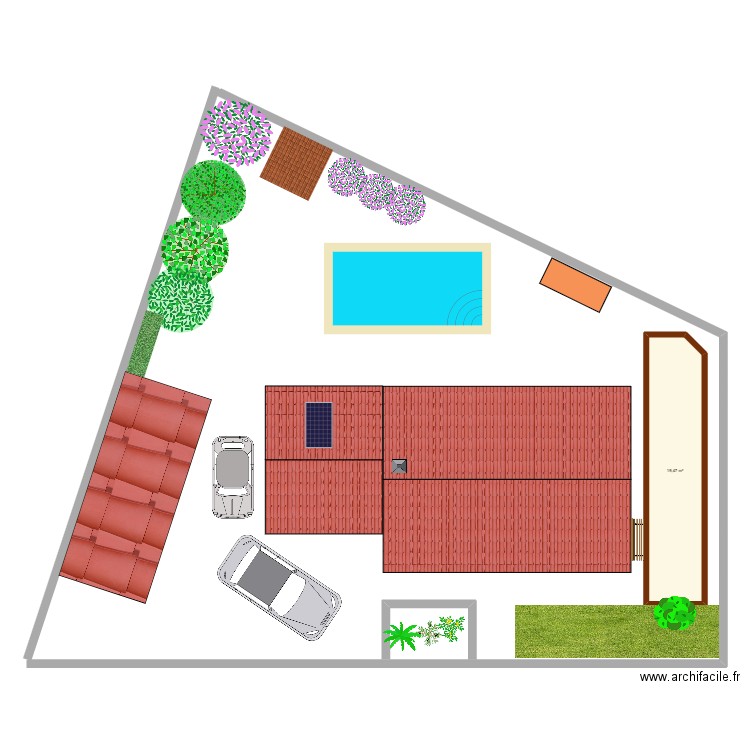 AMENAGEMENT PISCINE. Plan de 1 pièce et 19 m2
