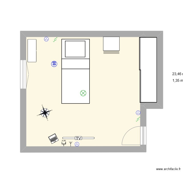 CH1. Plan de 2 pièces et 25 m2