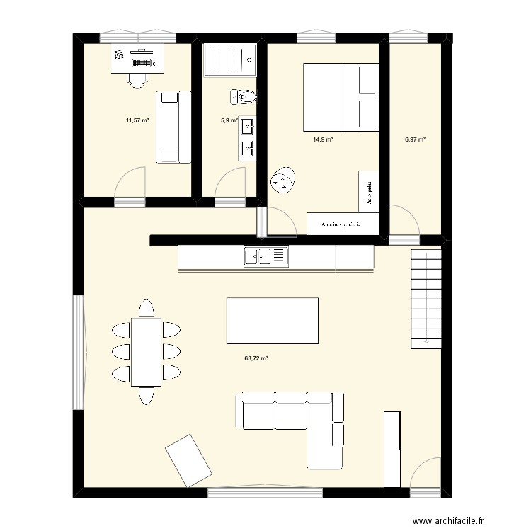Maison Anticosti 2. Plan de 5 pièces et 103 m2
