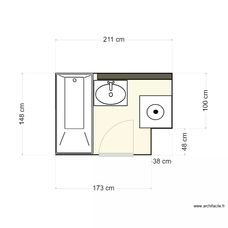 Salle de Bain WF 3. Plan de 