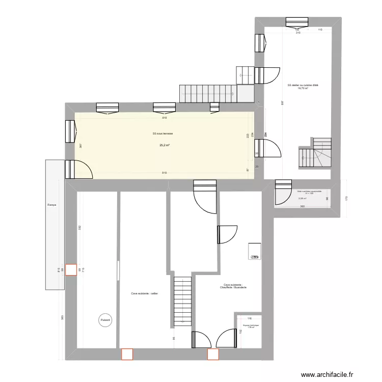 Projet_RDF_SS_003 avec escalier cave. Plan de 