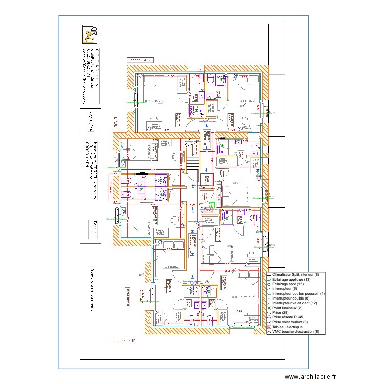 Plan éléc R+1. Plan de 0 pièce et 0 m2