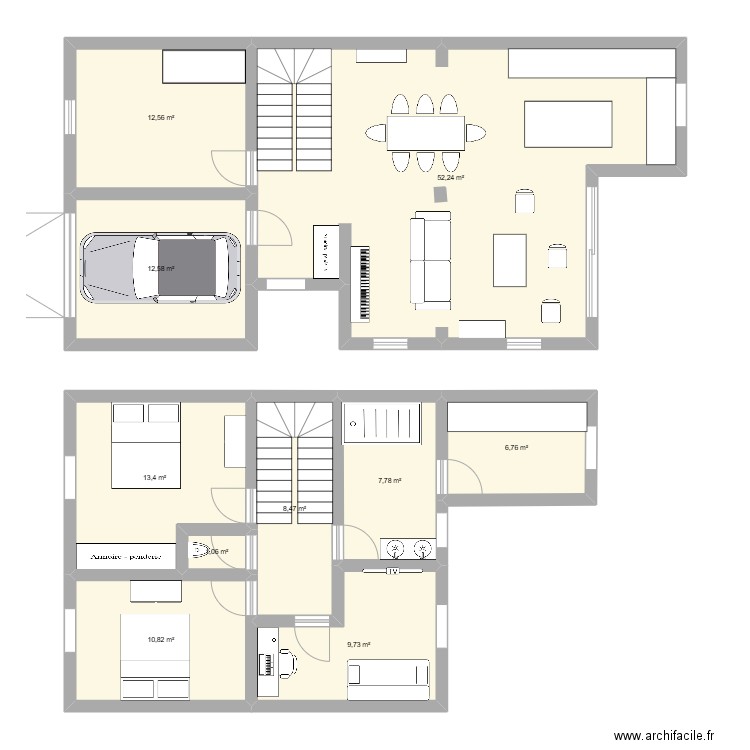 maison Angers. Plan de 10 pièces et 135 m2