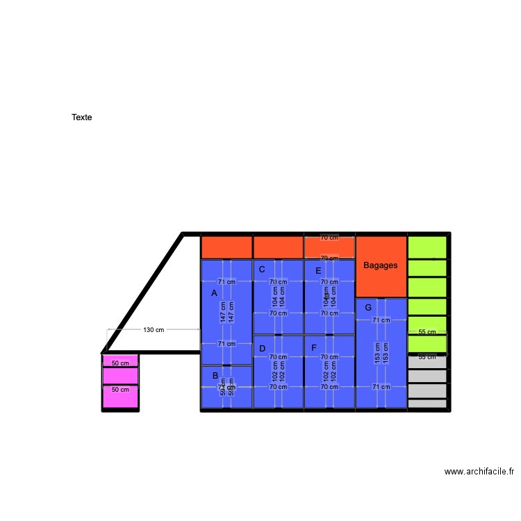 Les AAA. Plan de 24 pièces et 10 m2
