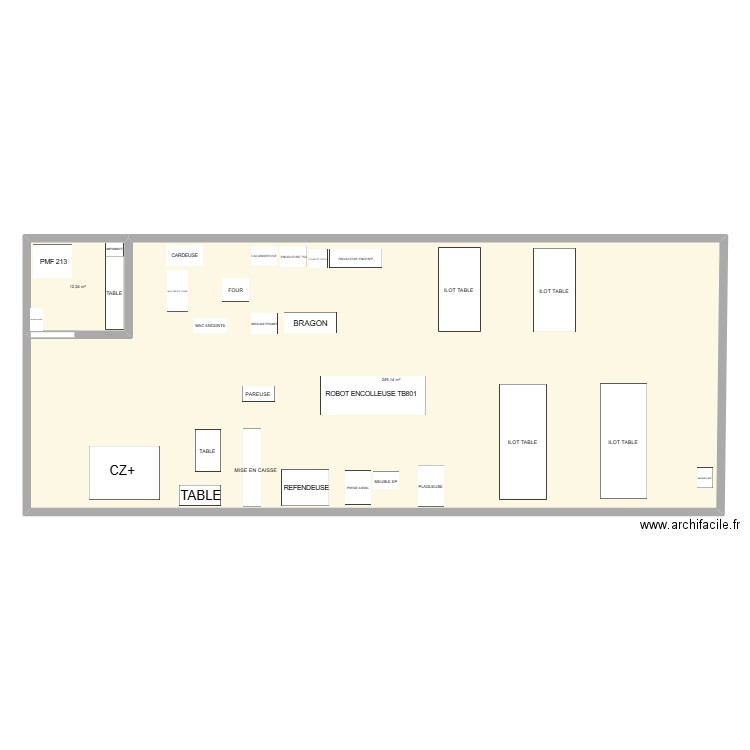ZI Allan. Plan de 2 pièces et 261 m2