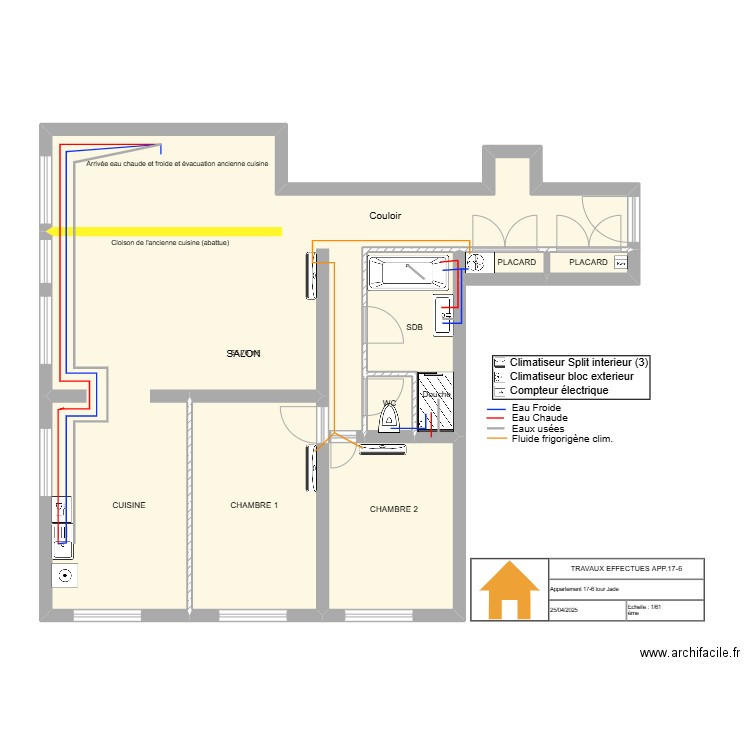 vendrezanne. Plan de 6 pièces et 87 m2