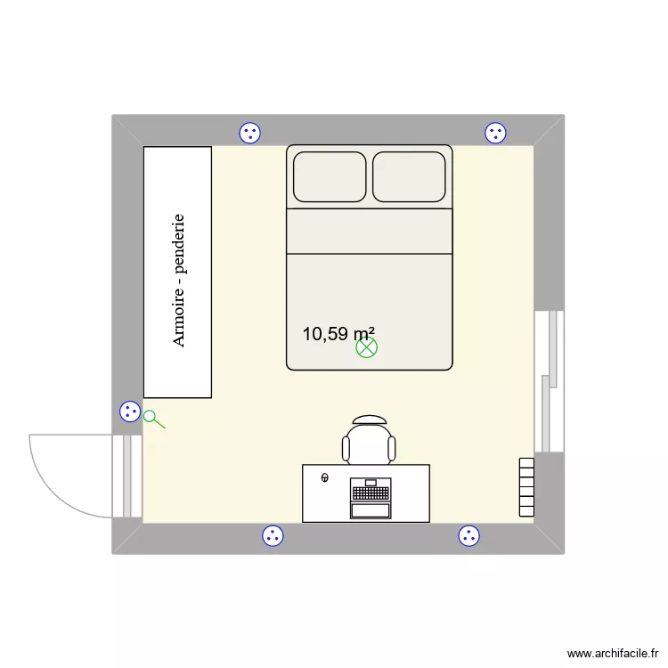 CHAMBRE PARENTALE AIX. Plan de 1 et 11 m² CHAMBRE PARENTALE AIX. Plan de 1 et 11 m²