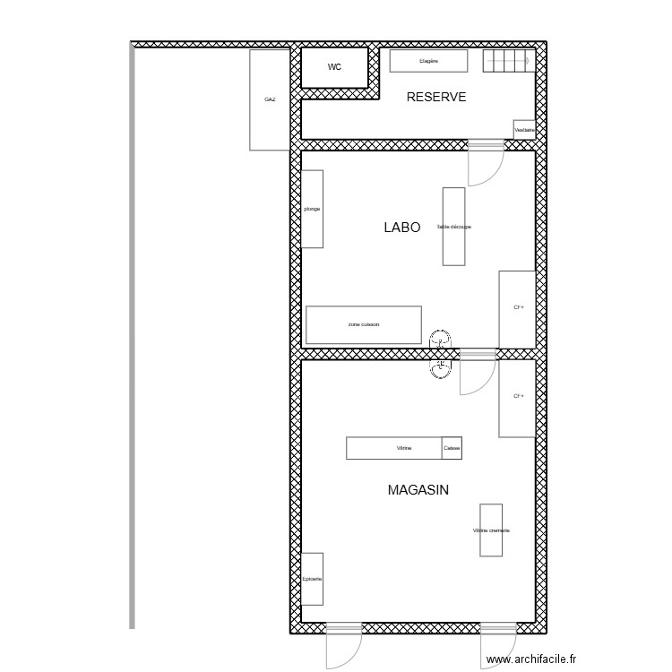 Boucherie de la place Mirebeau. Plan de 4 pièces et 66 m2