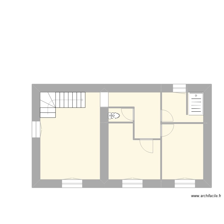 F2F. Plan de 6 pièces et 49 m2