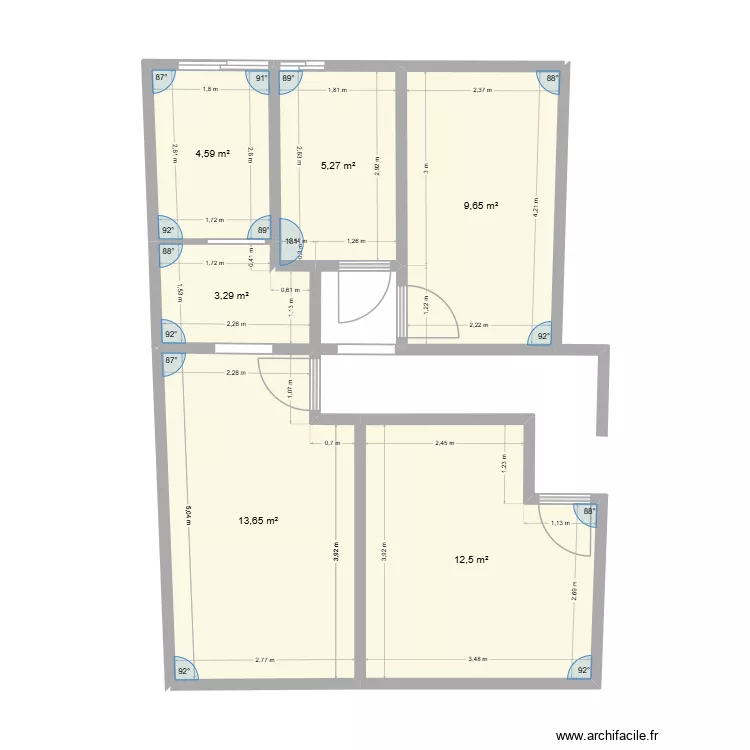 Eric v1. Plan de 6 et 49 m² Eric v1. Plan de 6 et 49 m²